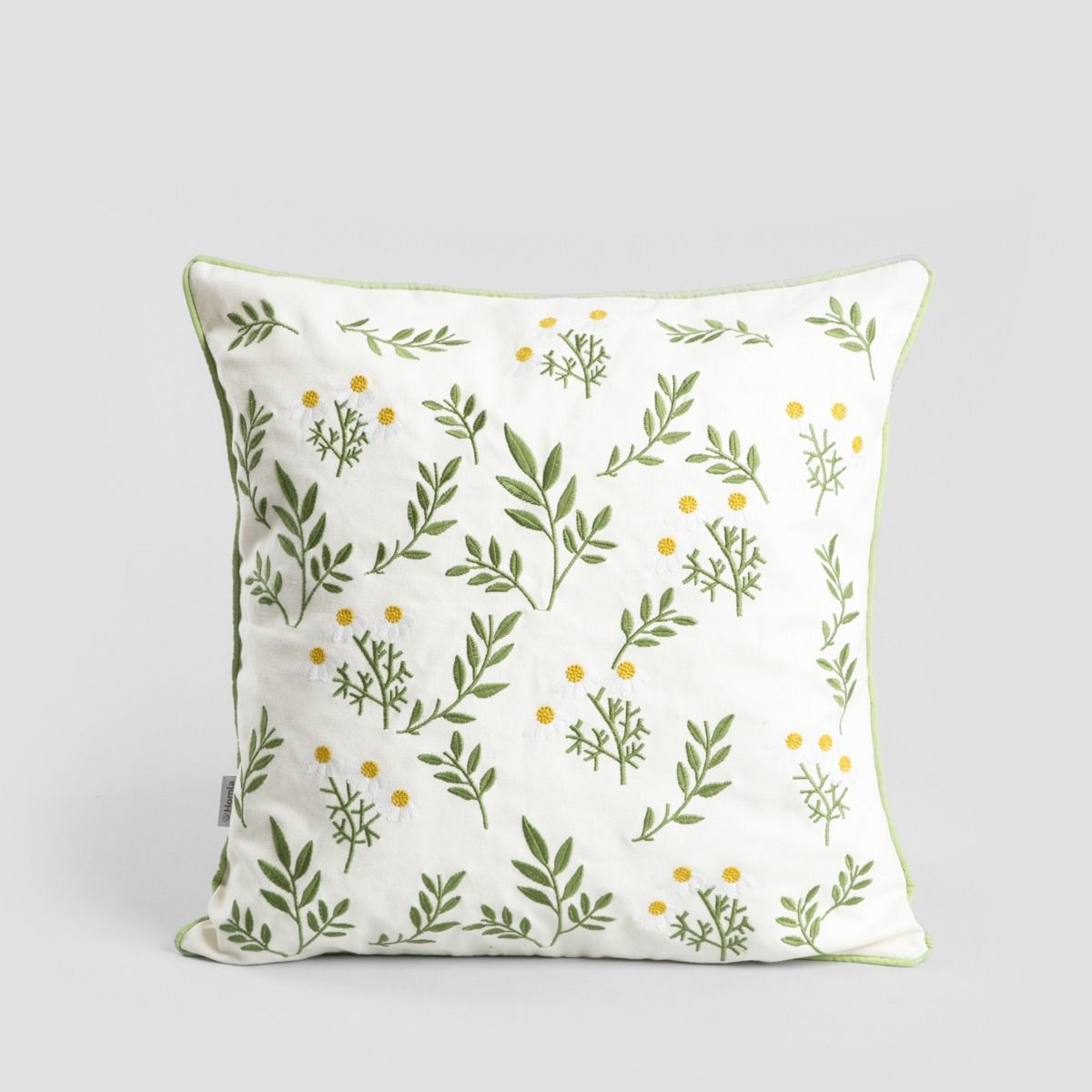 Poszewka SULA ecru z haftem kwiatowym 45X45 CM