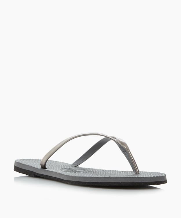 4135102 Silver - Havaianas Slim Metallic Strap Flip Flops