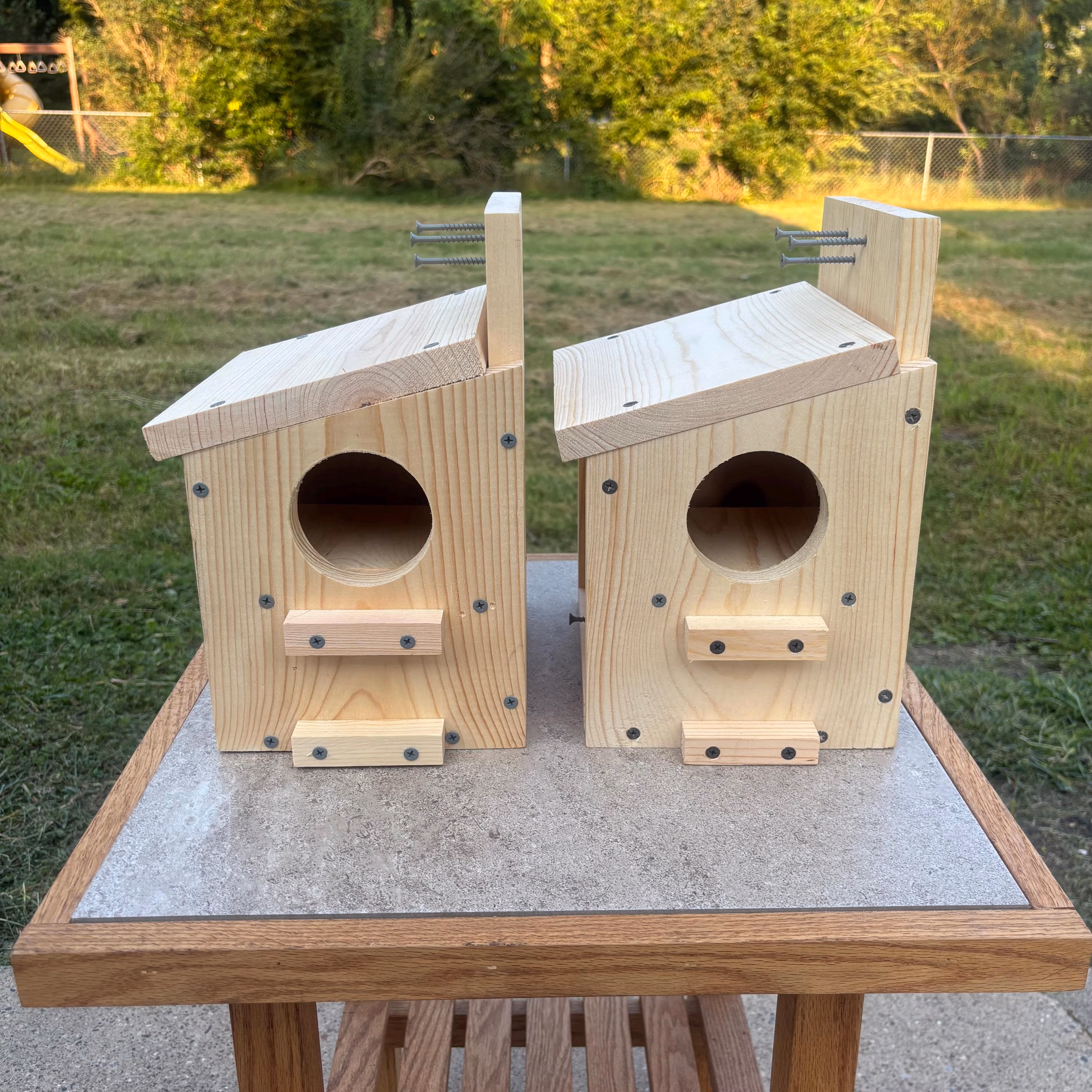 2PC fully installed squirrel house - preditor guard, exterior screws, solid construction, easy mounting to tree
