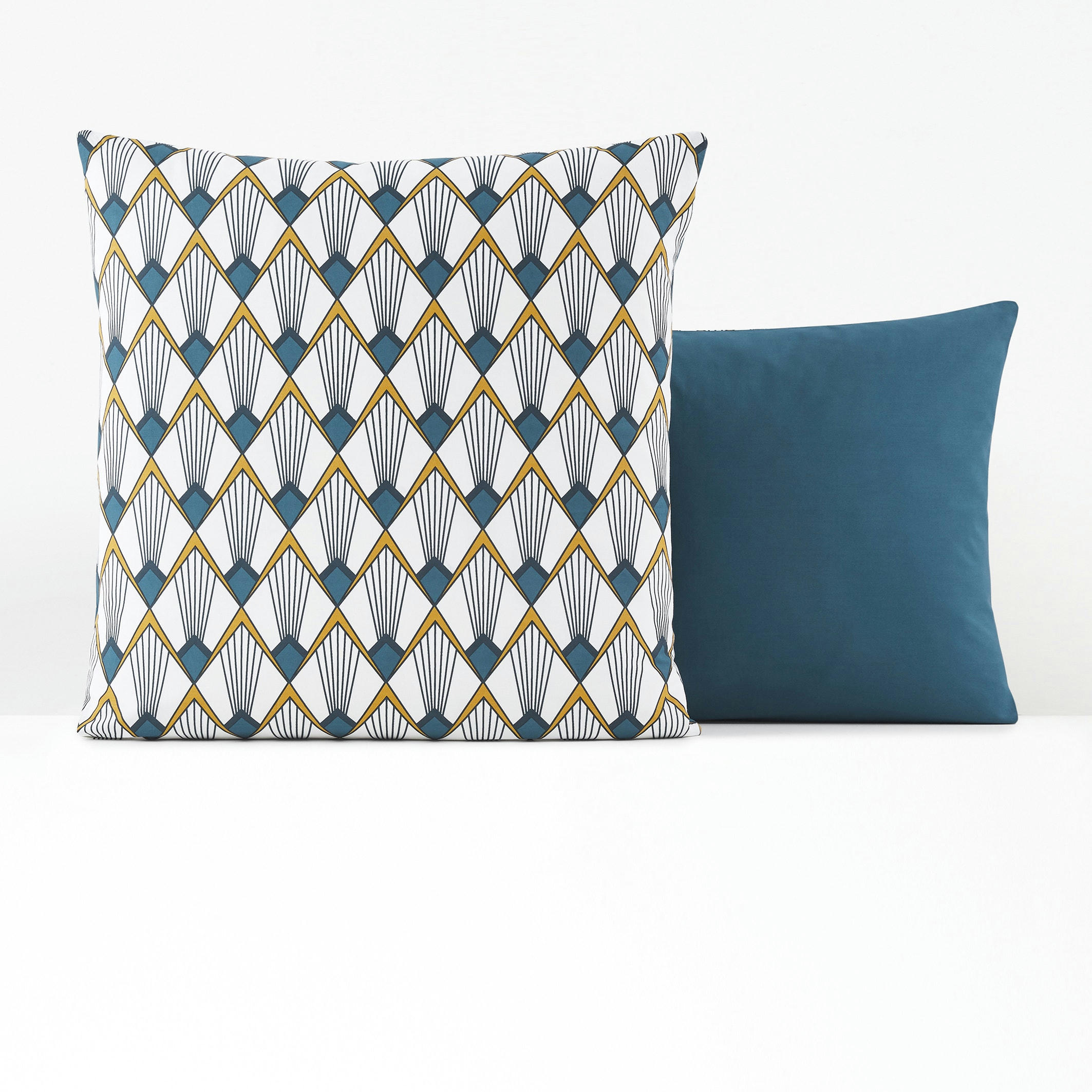 Taie d’oreiller percale, Elisa bleue