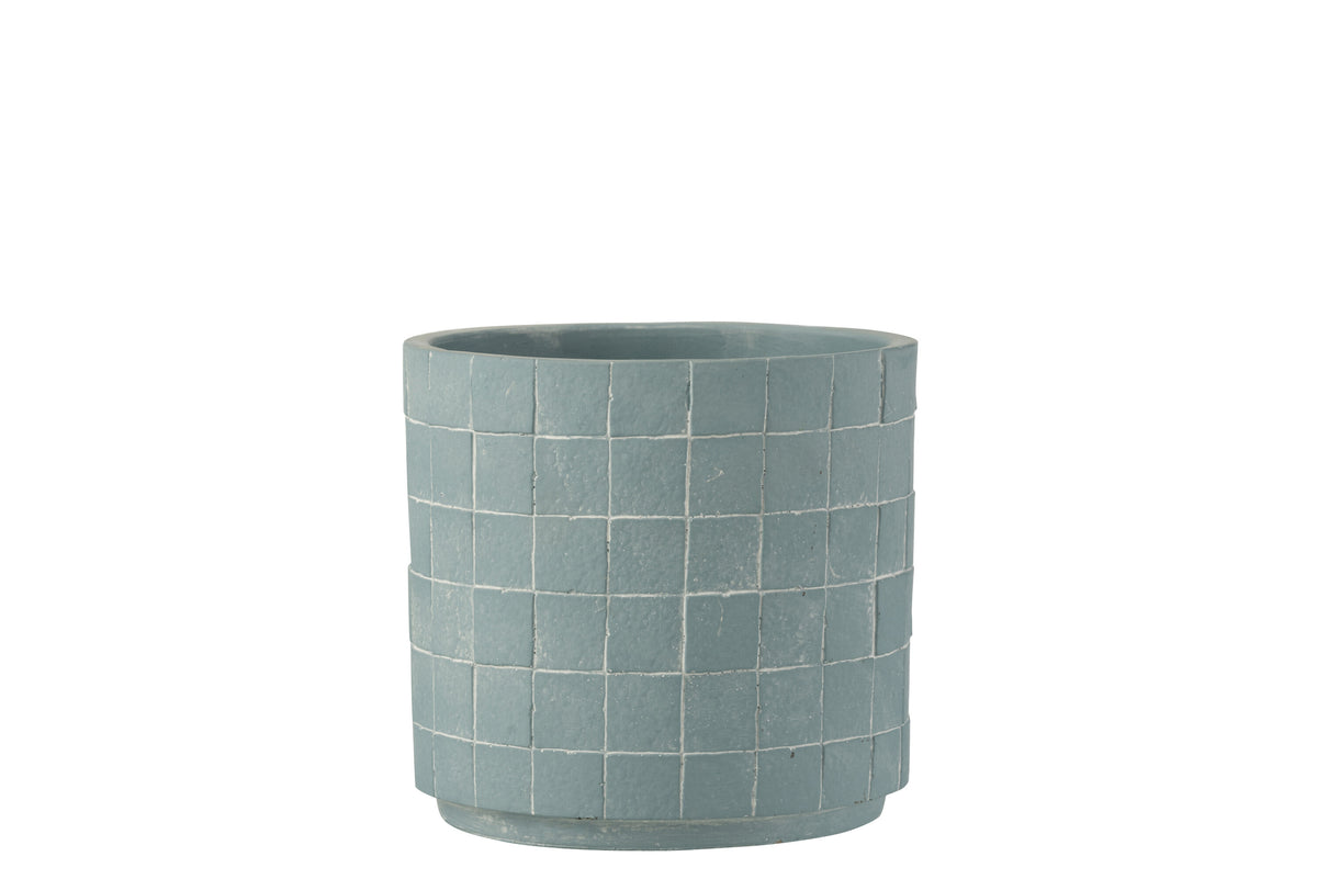 J-Line bloempot Vierkant - keramiek - lichtblauw - large - Ø 16 cm