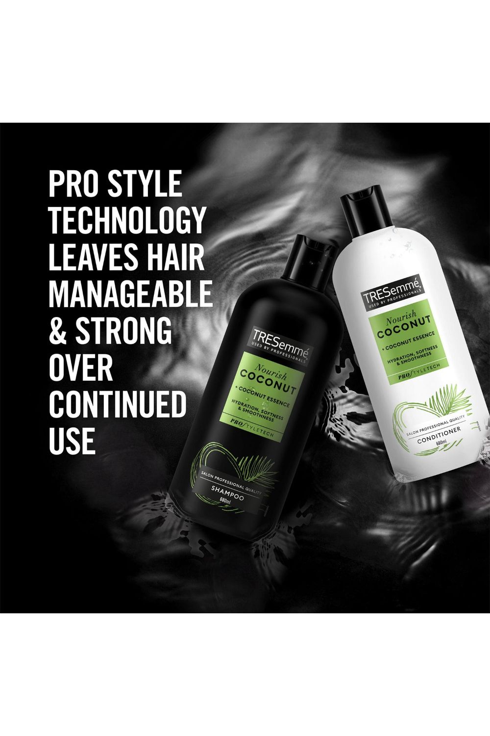 Tresemme Shampoo' Nourish Coconut for Hydration, Softness & Smoothness, 2 Pack of 680 ml
