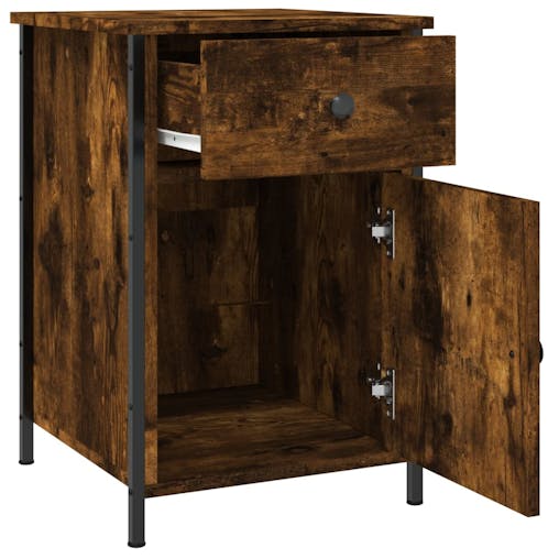 NNEVL Bedside Cabinets 2 pcs Smoked Oak 40x42x60 cm Engineered Wood