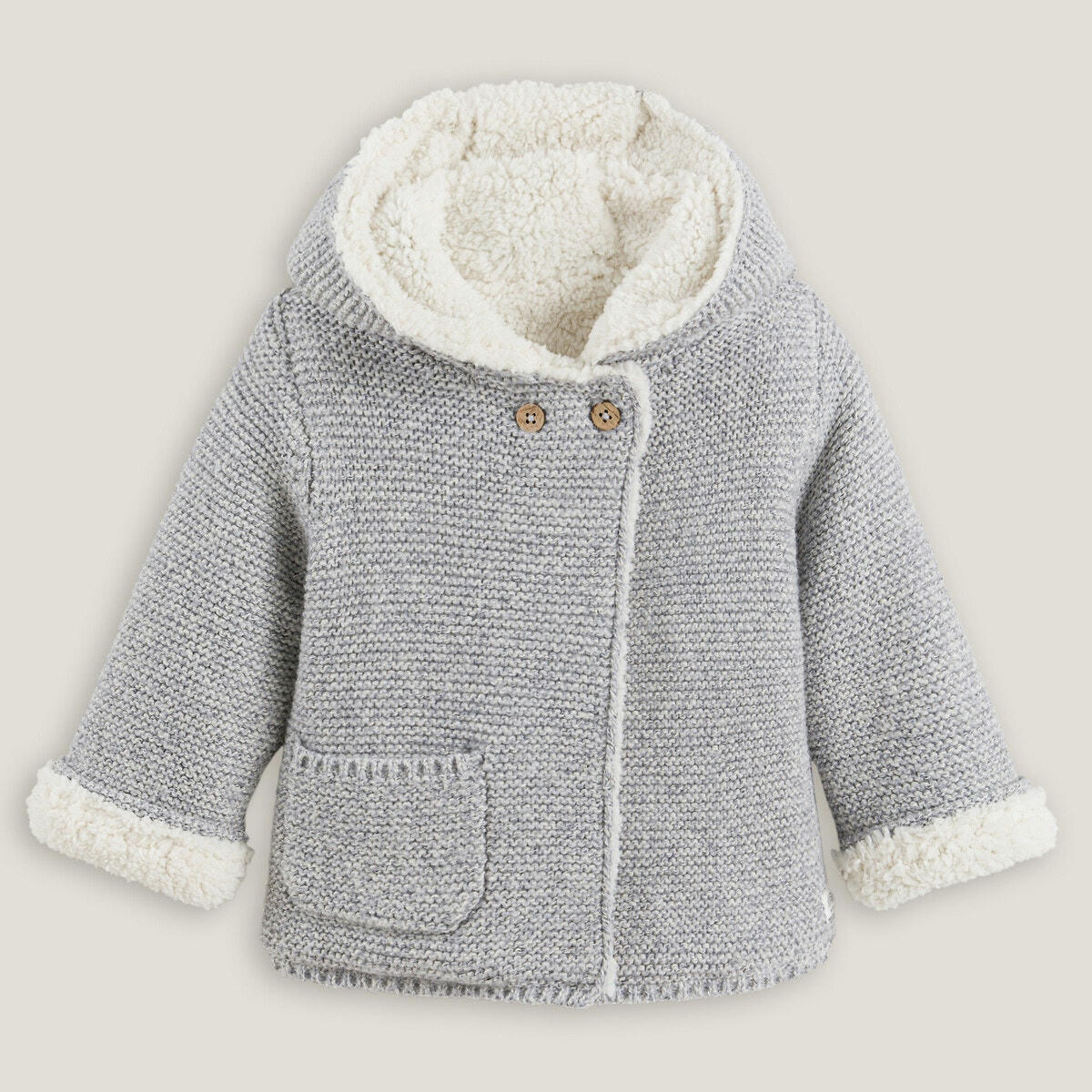 Cardigan à capuche doublé maille peluche