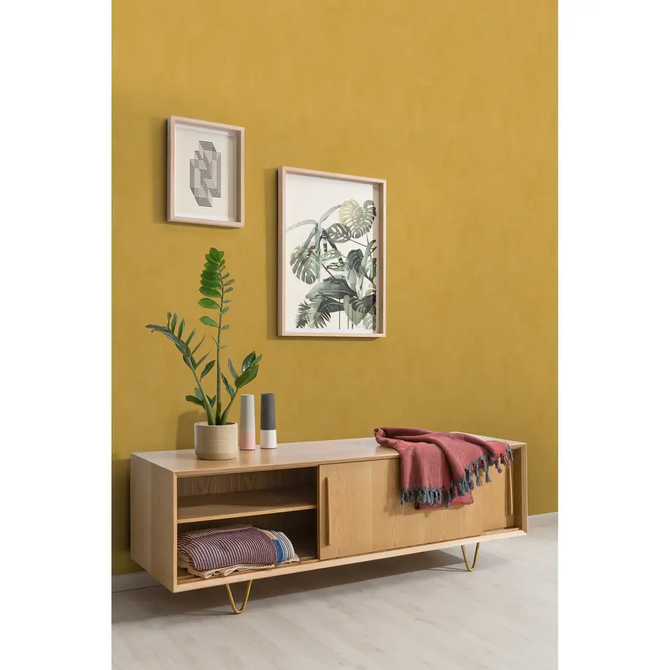 Dutch Wallcoverings - Chalk plain ocher - 0,53x10,05m