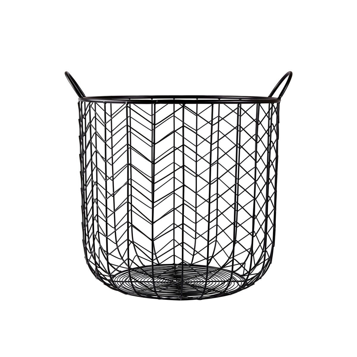 LIVING - Paniers en fer noir - Lot de 3