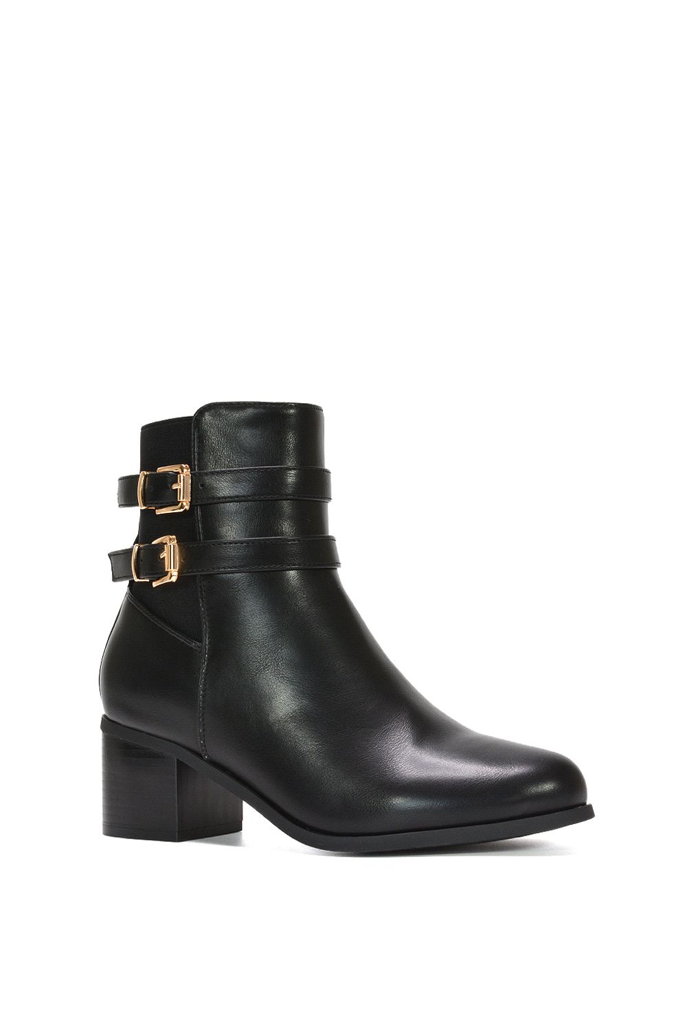 XY London Tabitha' Mid Block Heel Chelsea Boots With Buckles