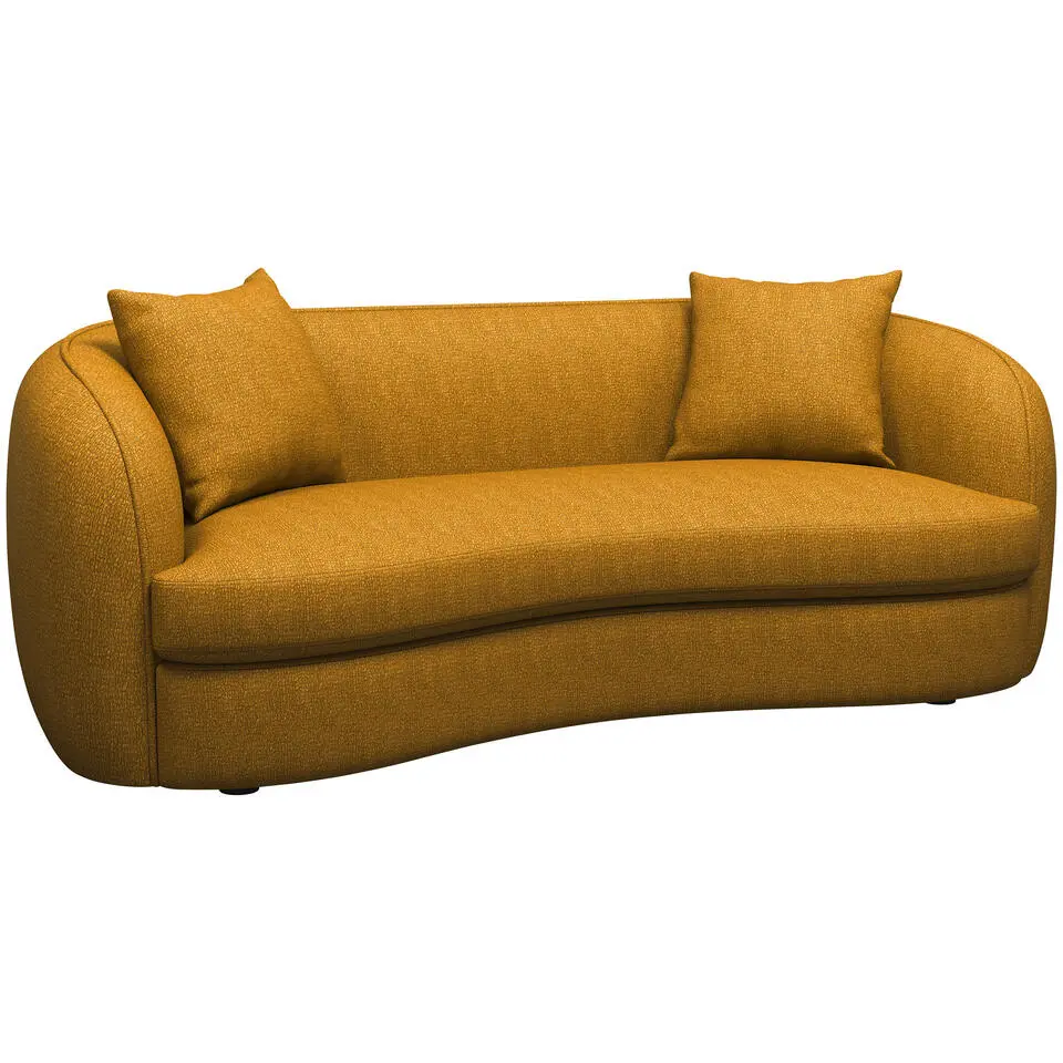 Bank Enzio 3,5-zits - stof Elephant - okergeel