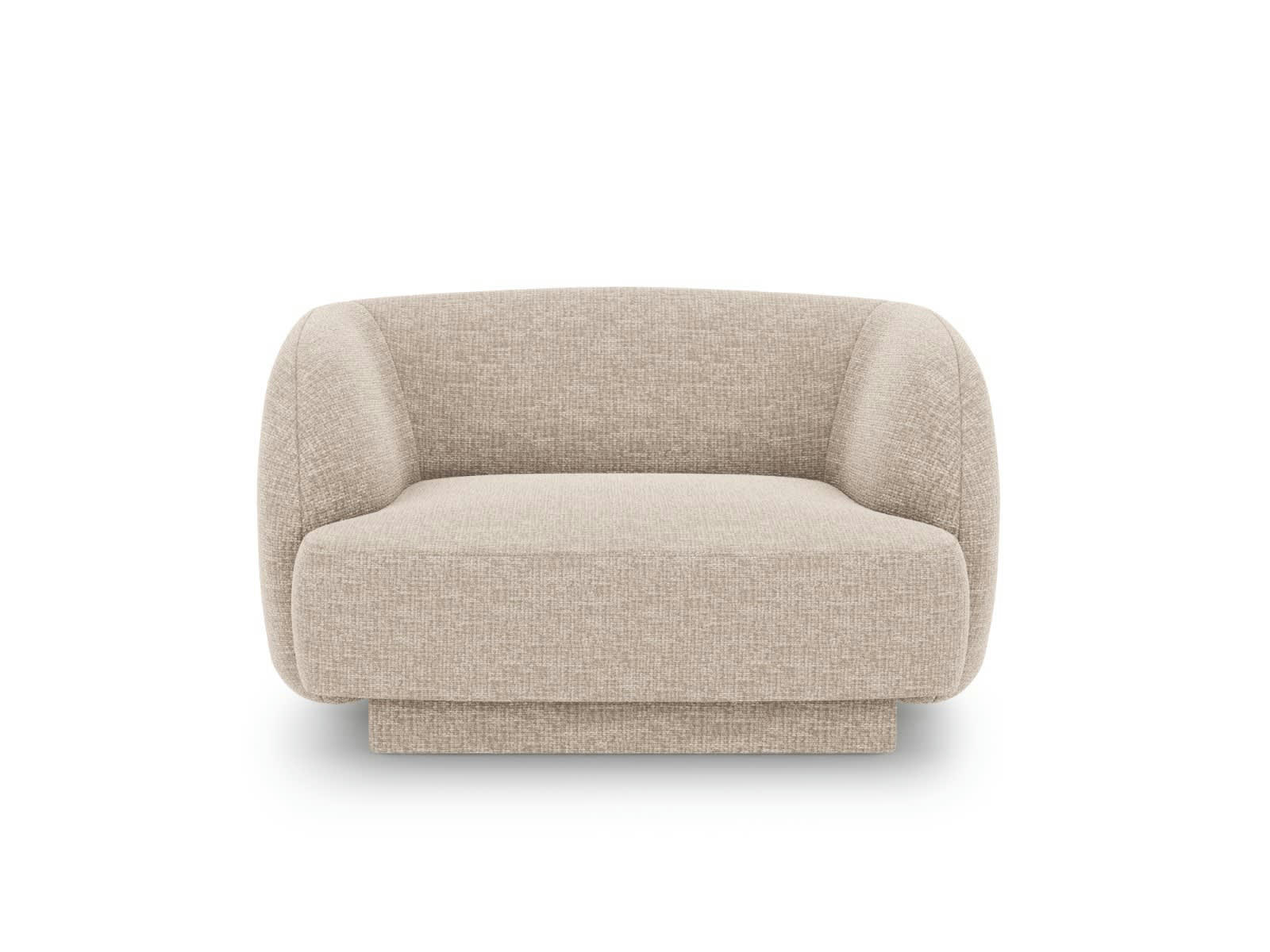 MILEY - Fauteuils en tissu chenille beige