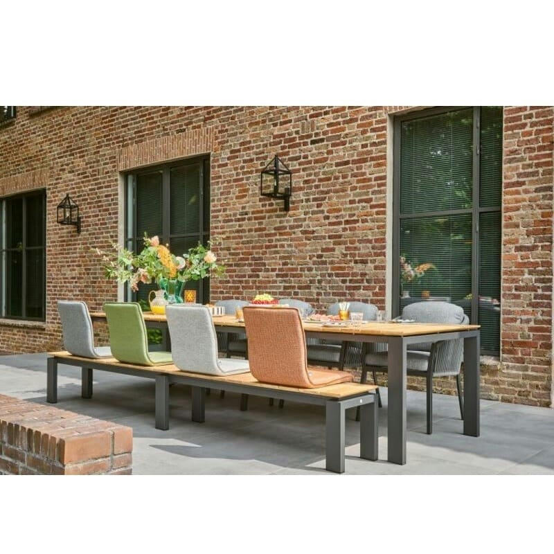 VIESTE - Coussin d’assise et dossier rigide pour banc extérieur bleu