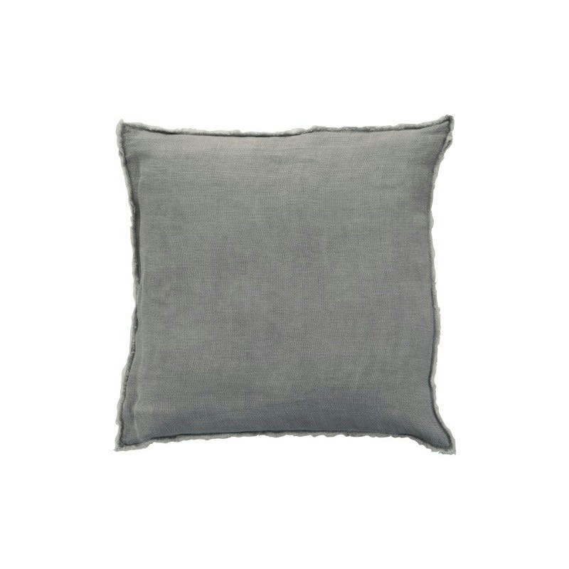 LIN - Coussin délavé lin bleu gris 45x45
