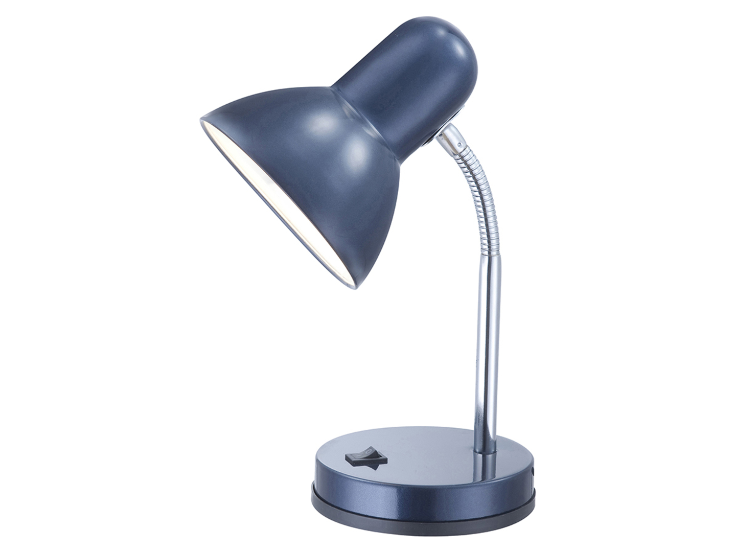 Lampa biurkowa metalowa niebieska