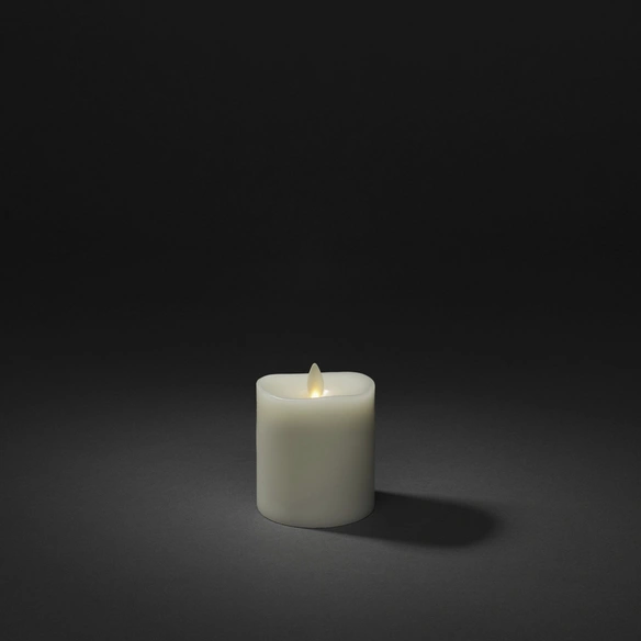 LED-Kerze, 3D Flamme, Batteriebetrieb, cremeweiß
