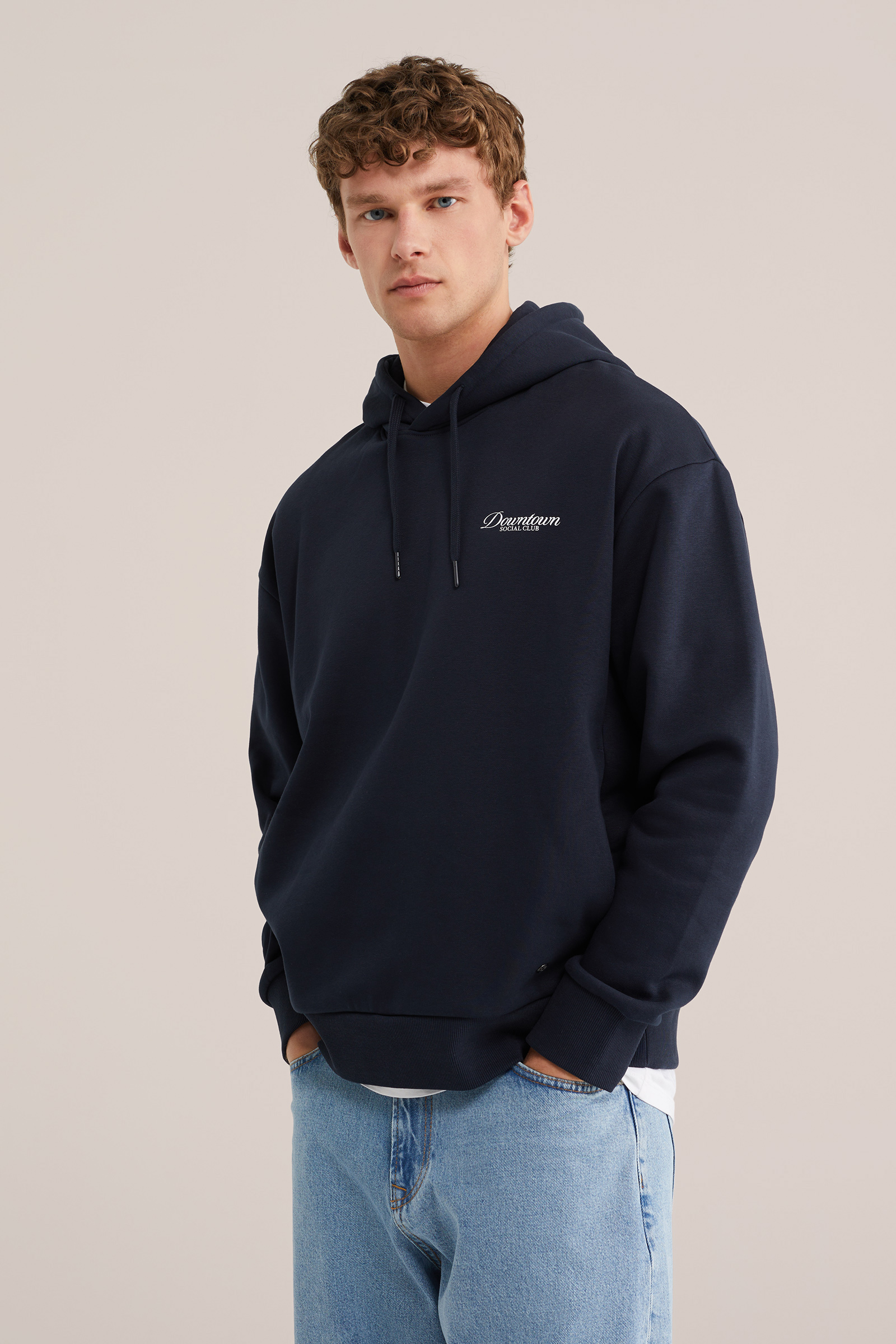 Heren regular fit hoodie met print