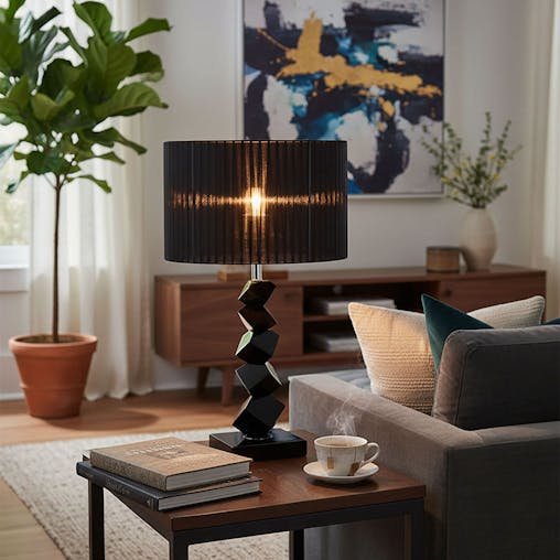SOGA 2X 55cm Black Table Lamp with Dark Shade LED Desk Lamp