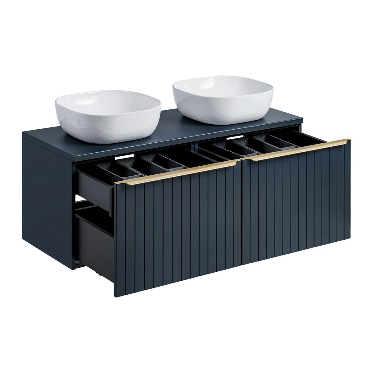 - Meuble double vasque 120cm bleu