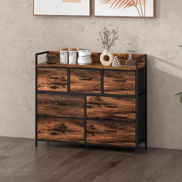Kommode, 7 Schubladen, LxBxH: 98 x 29 x 85 cm