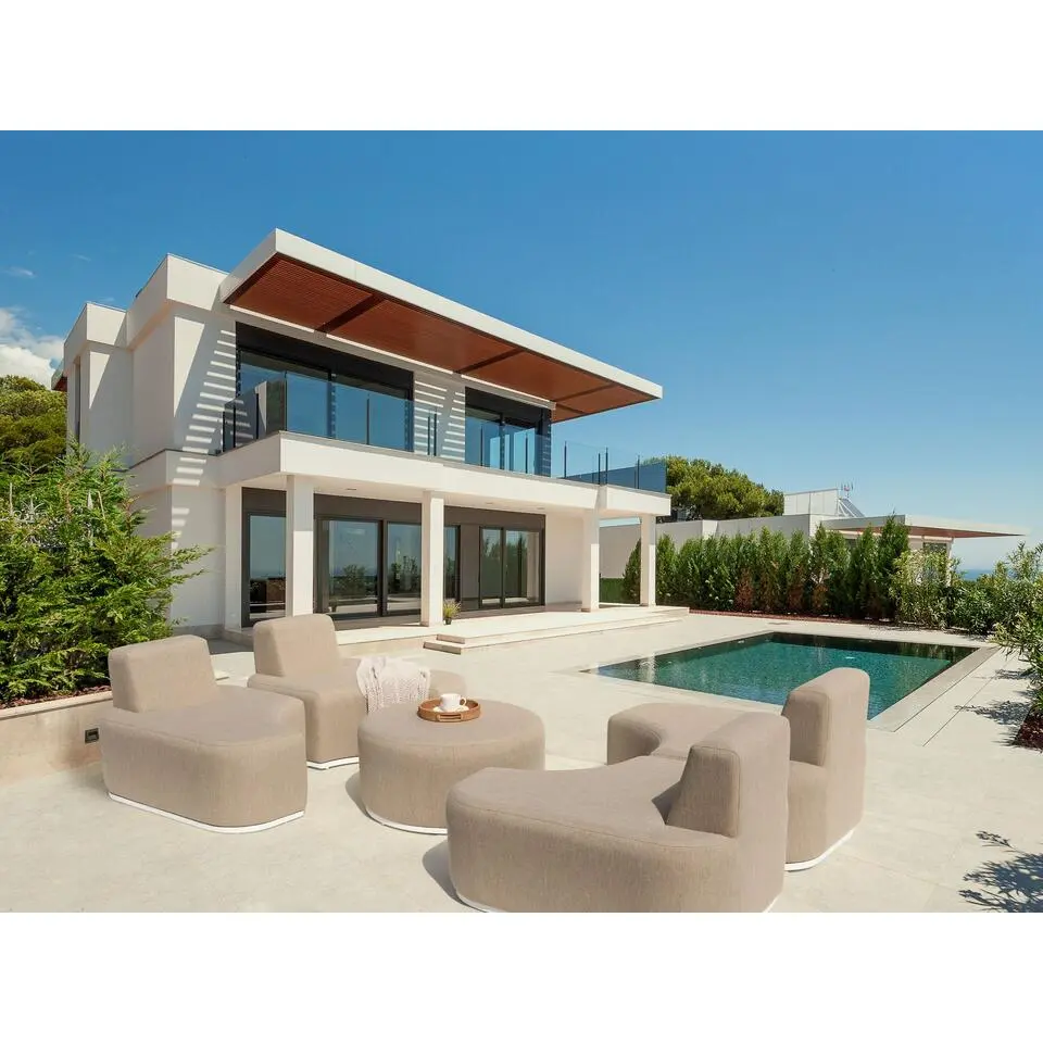 FABRO - Loungeset voor 4 - Beige - Polyester