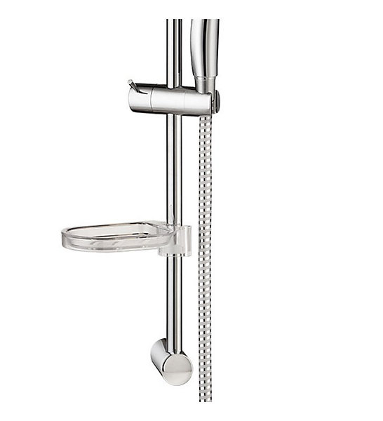 Colonne Barre de douche chromee entraxe reglable 70 cm douchette monojet mobile