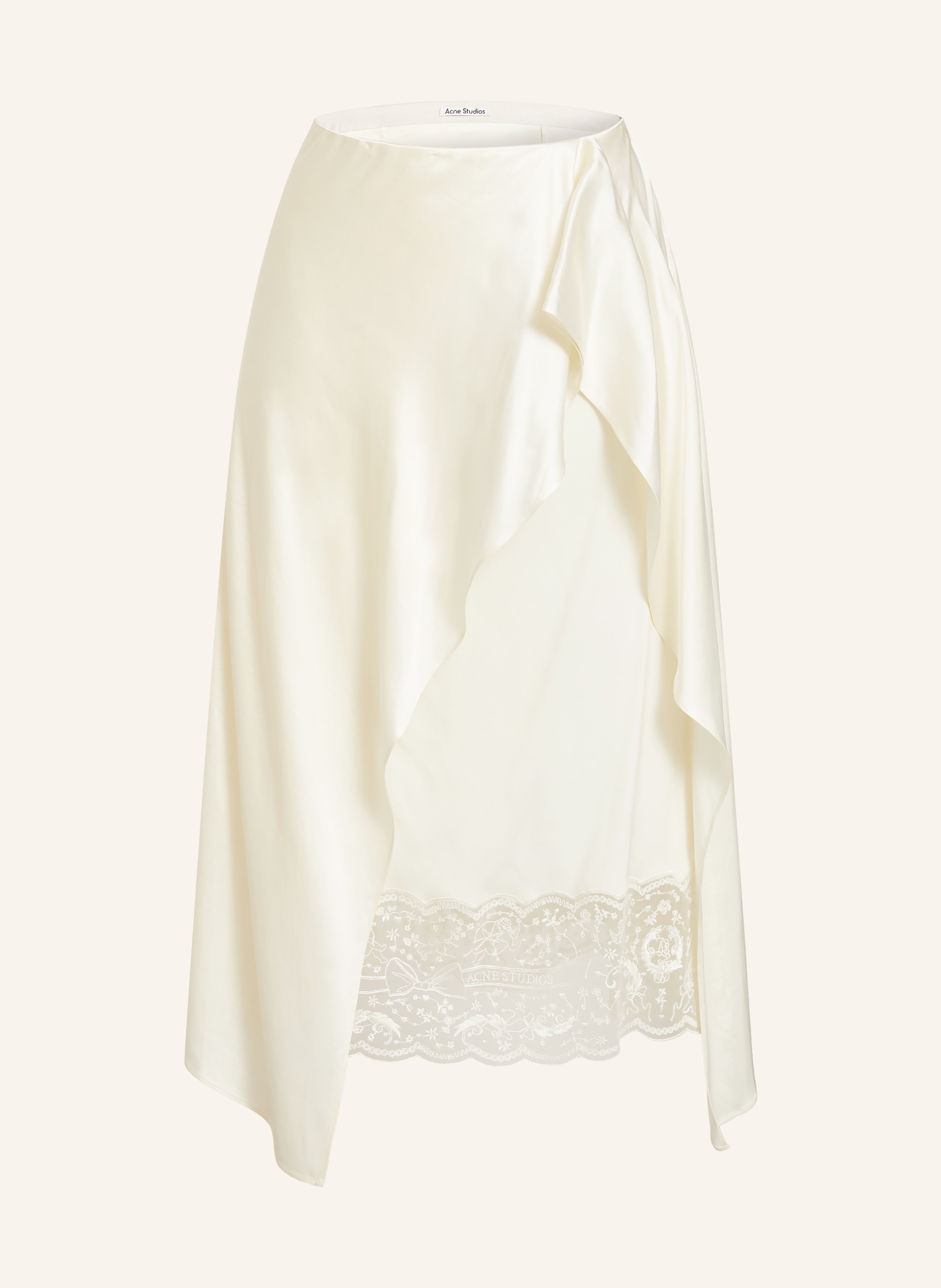 Acne Studios Satinrock mit Spitze