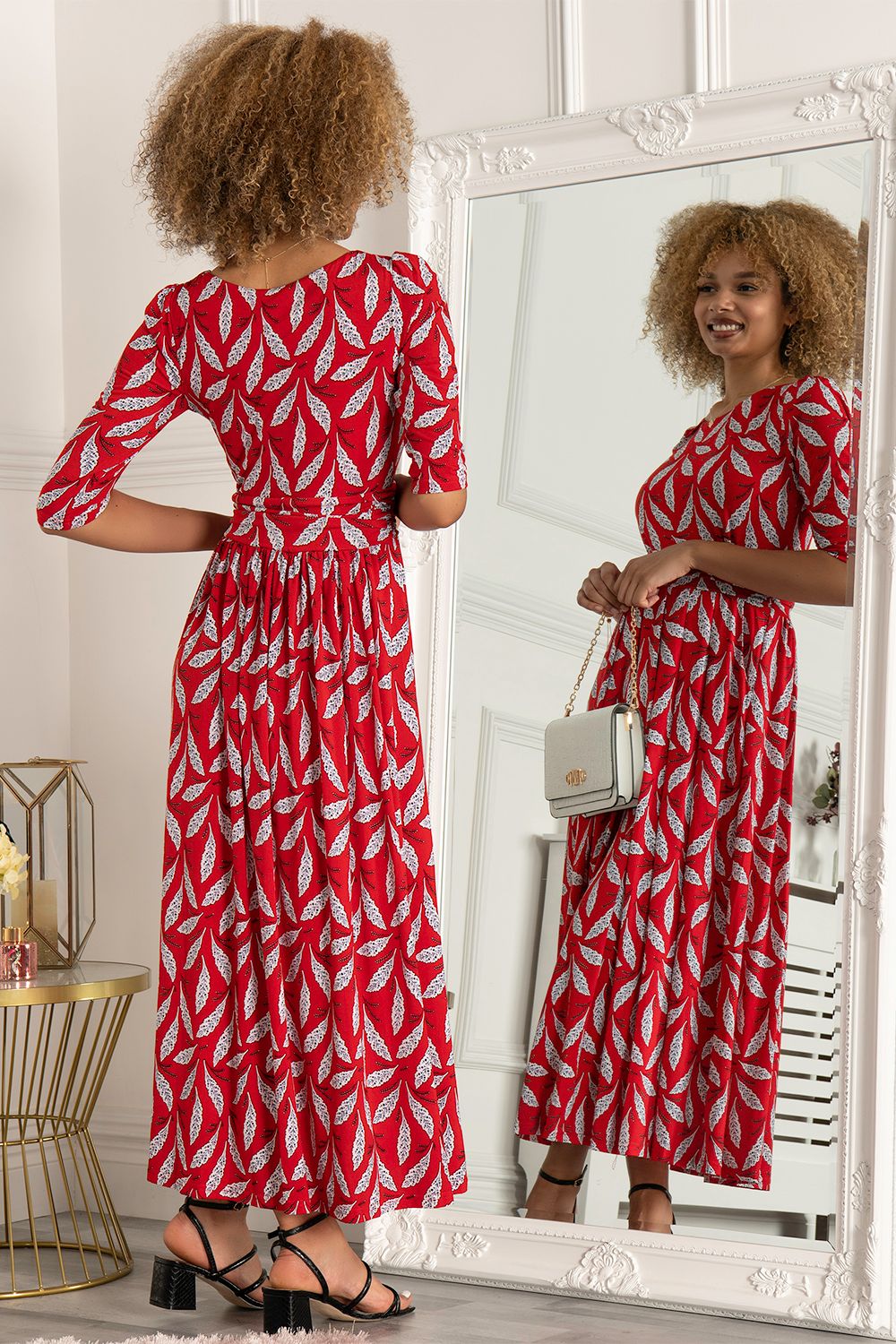 Jolie Moi Sienna 3/4 Sleeved Maxi Dress
