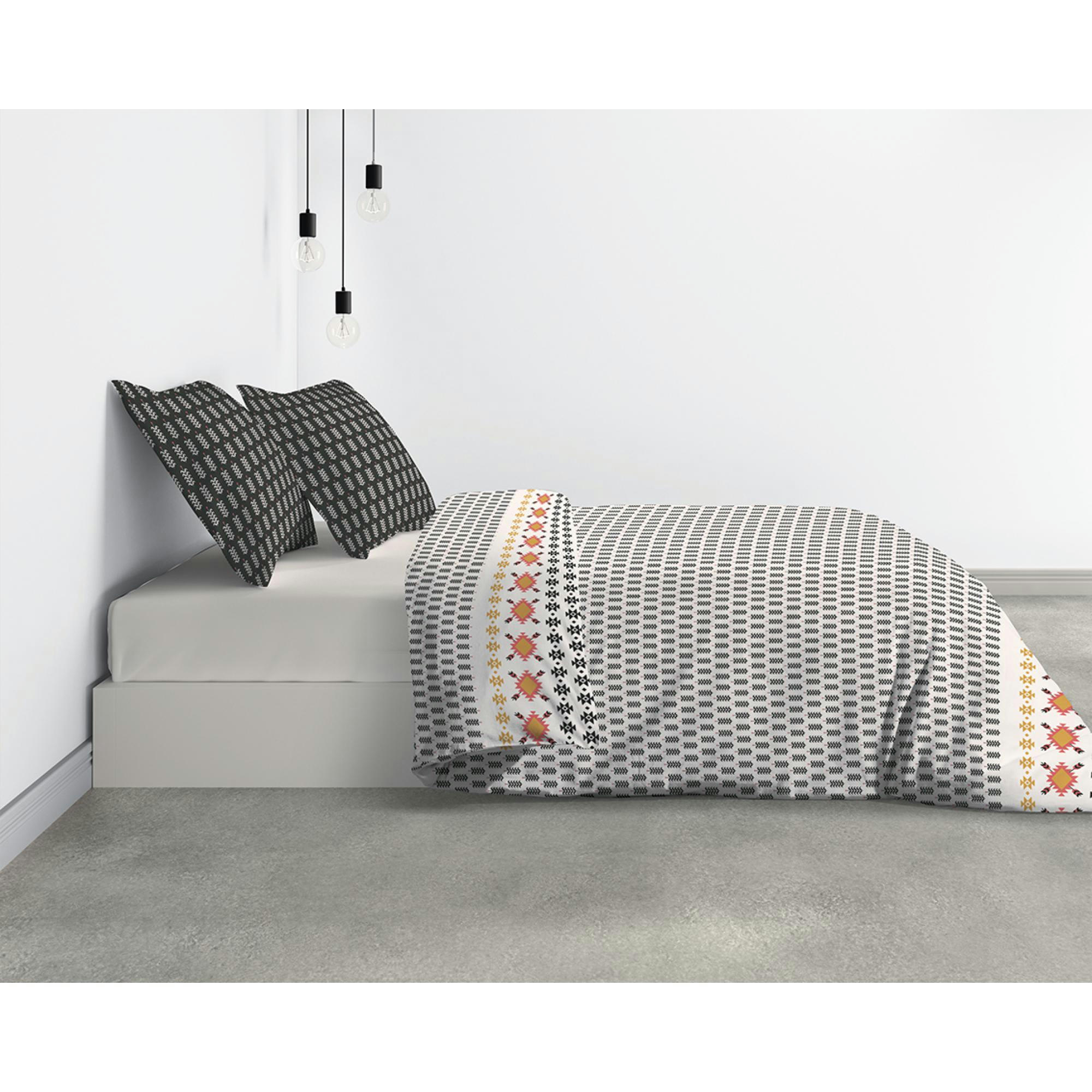 LOYA - Parure de lit 2 personnes  avec housse de couette et taies d'oreiller