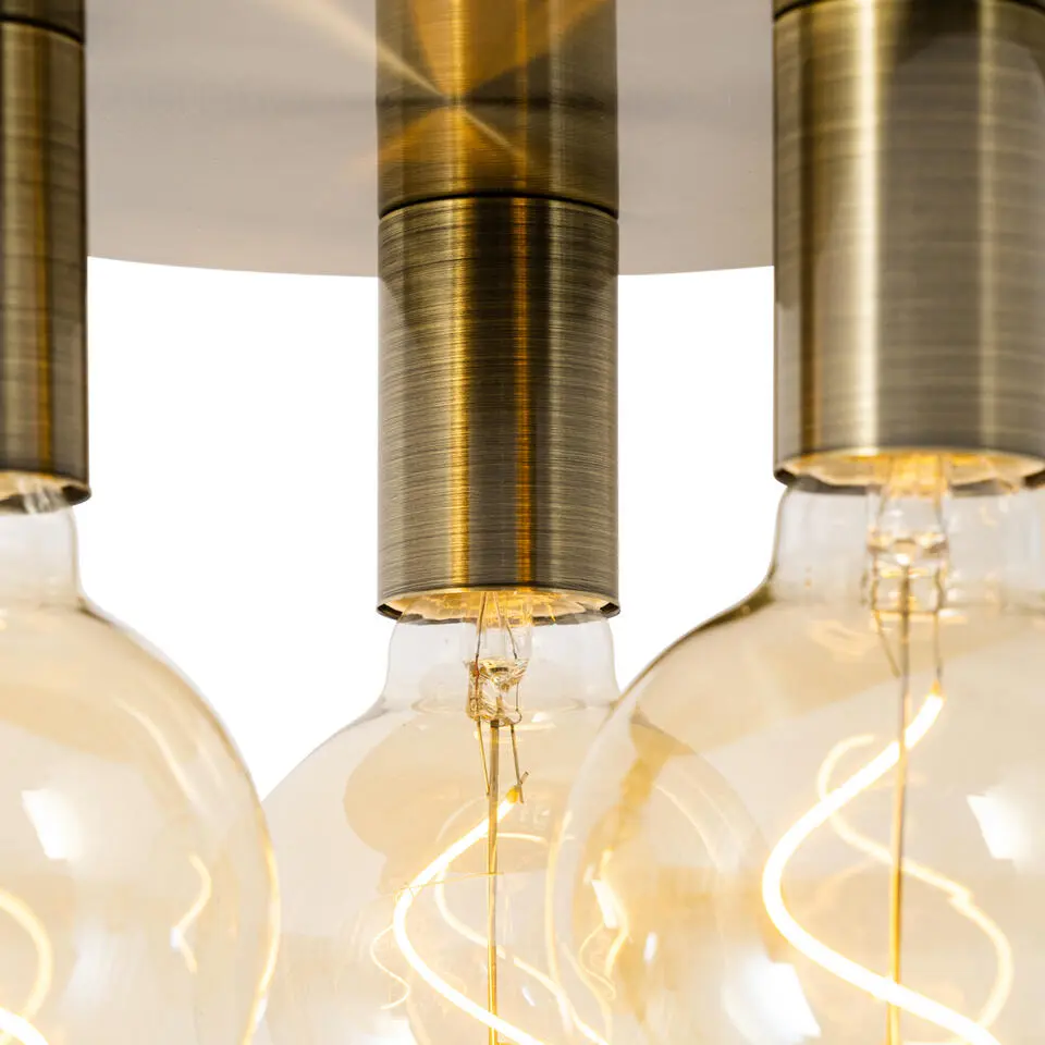 Qazqa plafondlamp facil bronskleurig e27