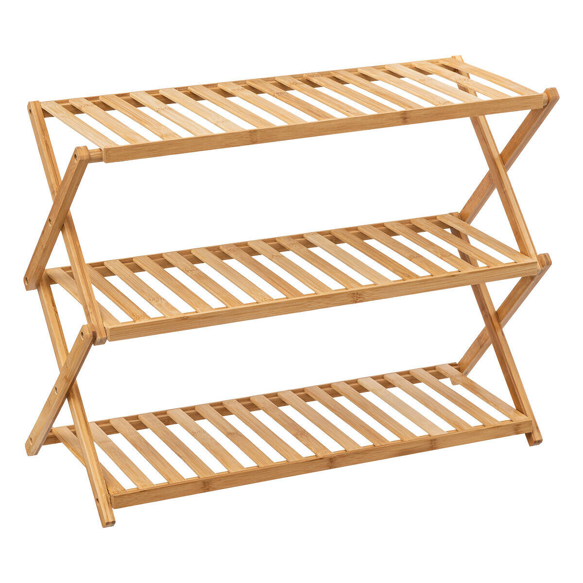 Szafka na buty wąska, bambusowa, 70,5 x 28,5 x 52,5 cm