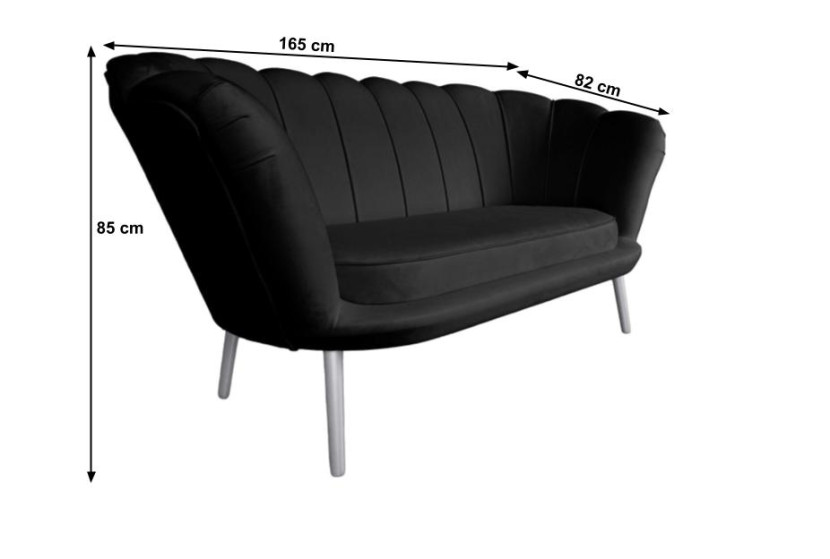 Sofa muszelka czarna