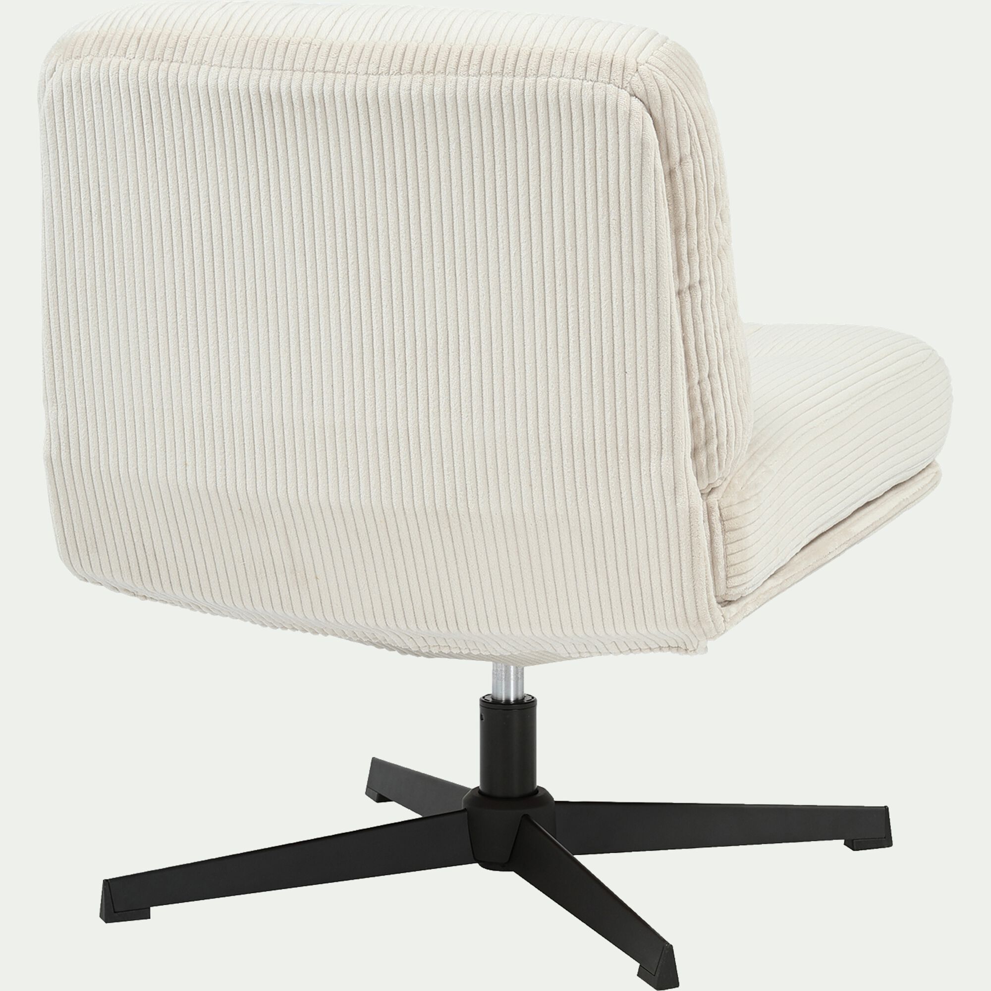 KIARA - Chaise pivotante en velours côtelé et piétement en fer - beige