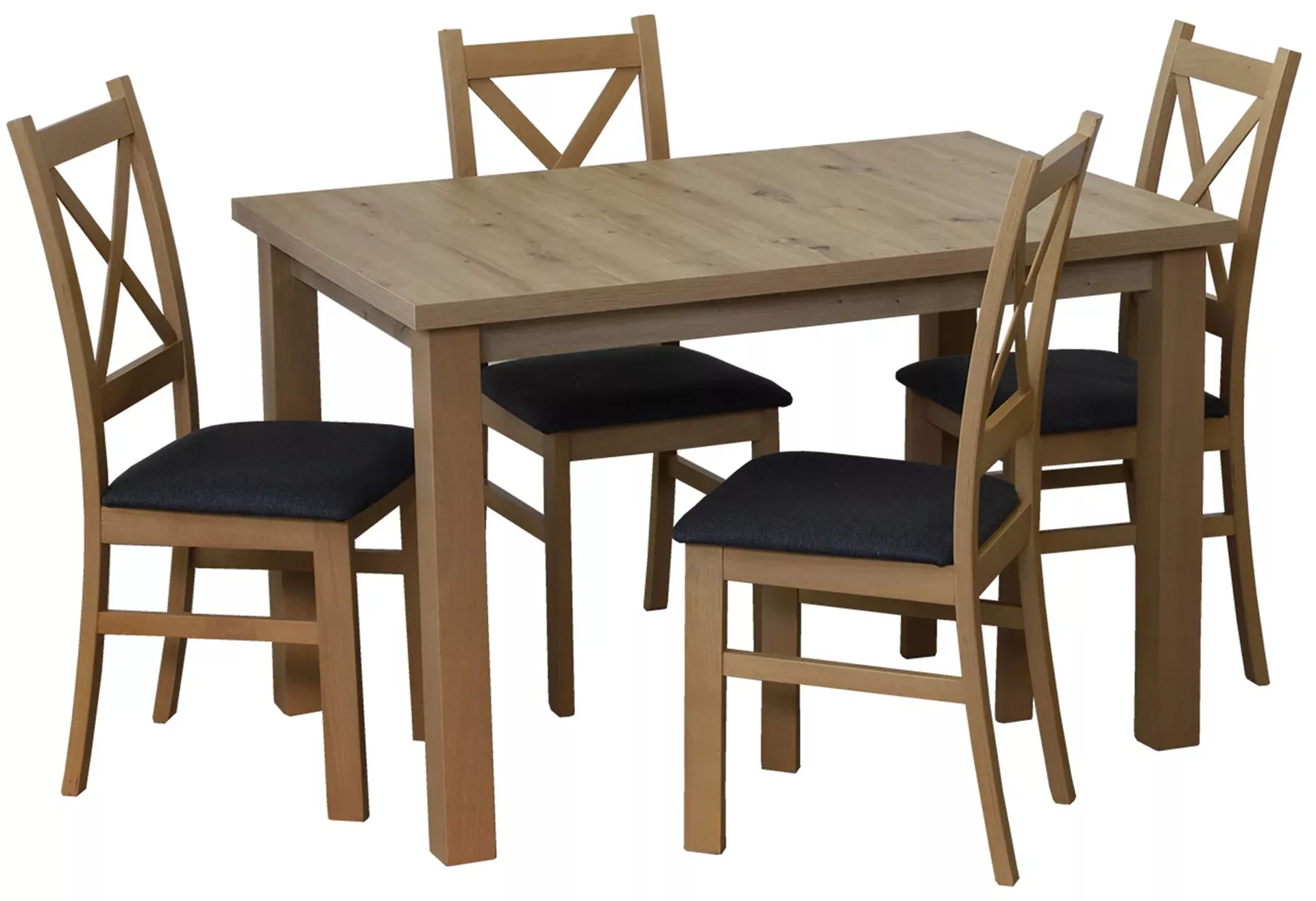 Zestaw stół 150/190x80 i 4 krzesła M012-4 Dąb Artisan