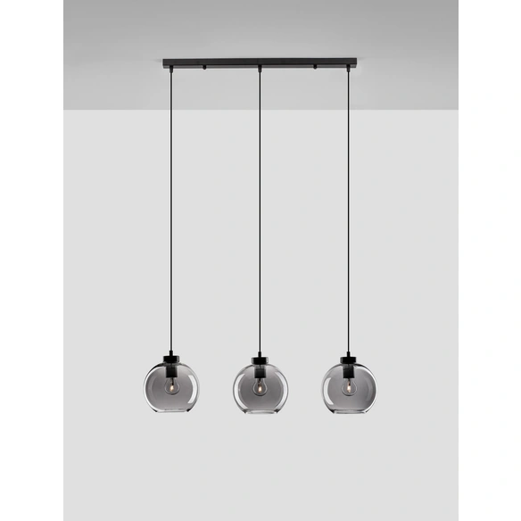 Pendelleuchte »Palmer«, LED, 3-flammig, schwarz/rauchgrau