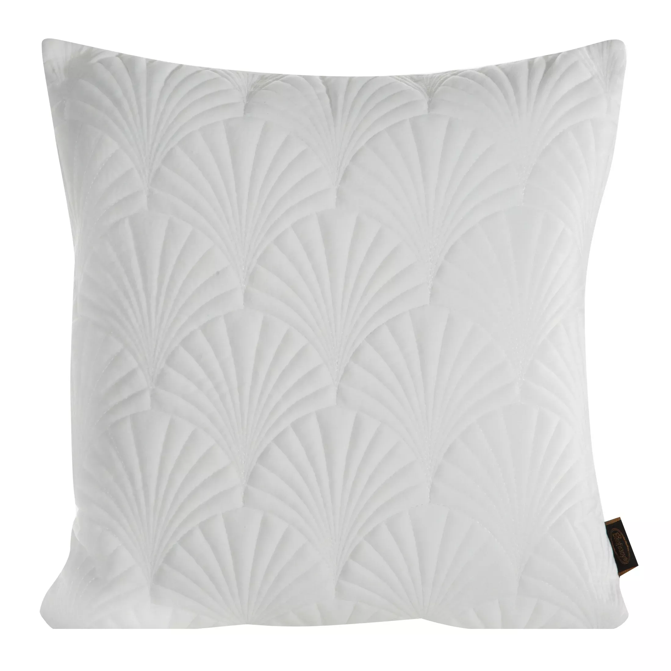 Poszewka na poduszkę 45x45 cm welwetowa, biała pikowana, wzór w stylu art deco RIA 2 Eurofirany Premium