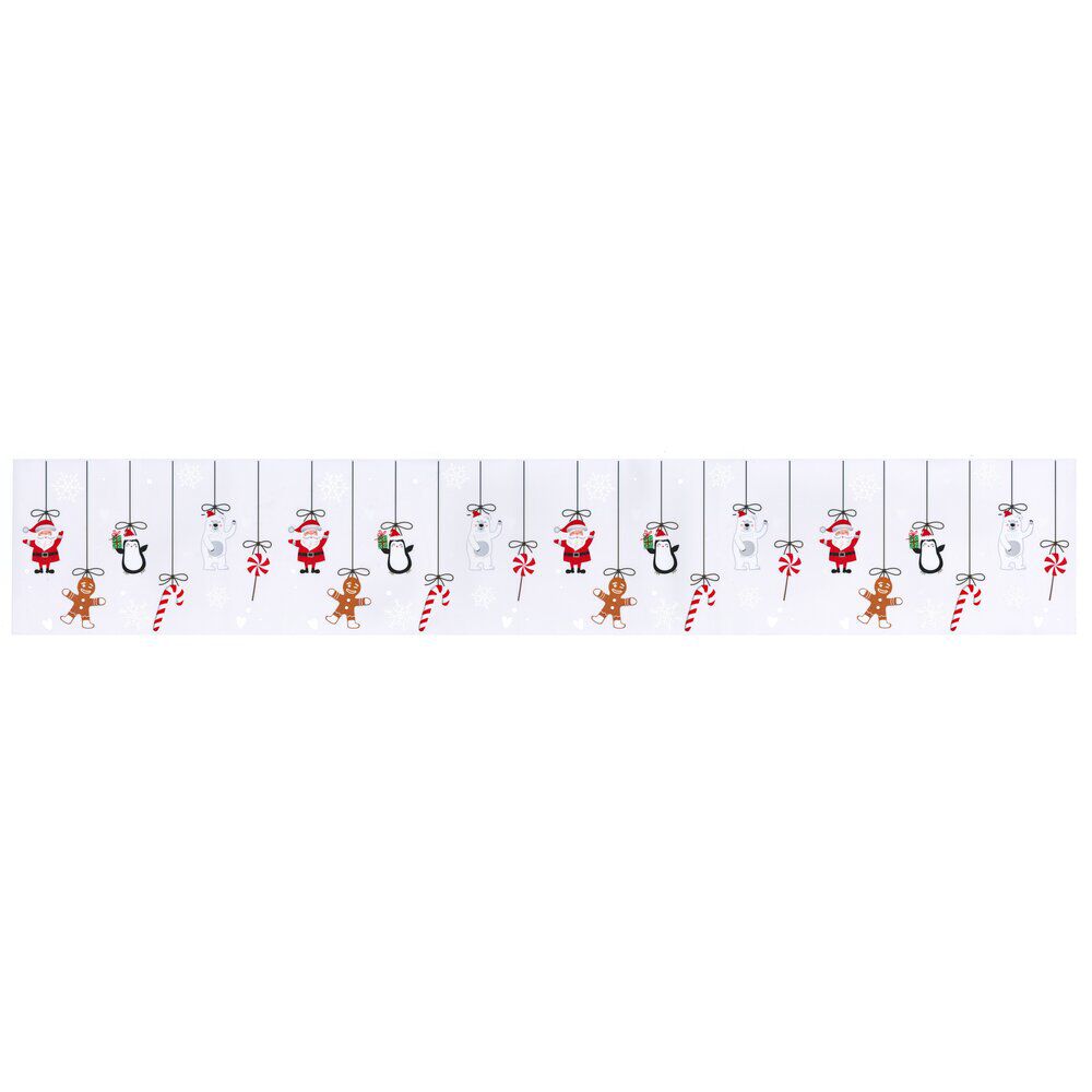 Décoration fenêtre No&euml;l électrostatique frise de personnages 120x20cm