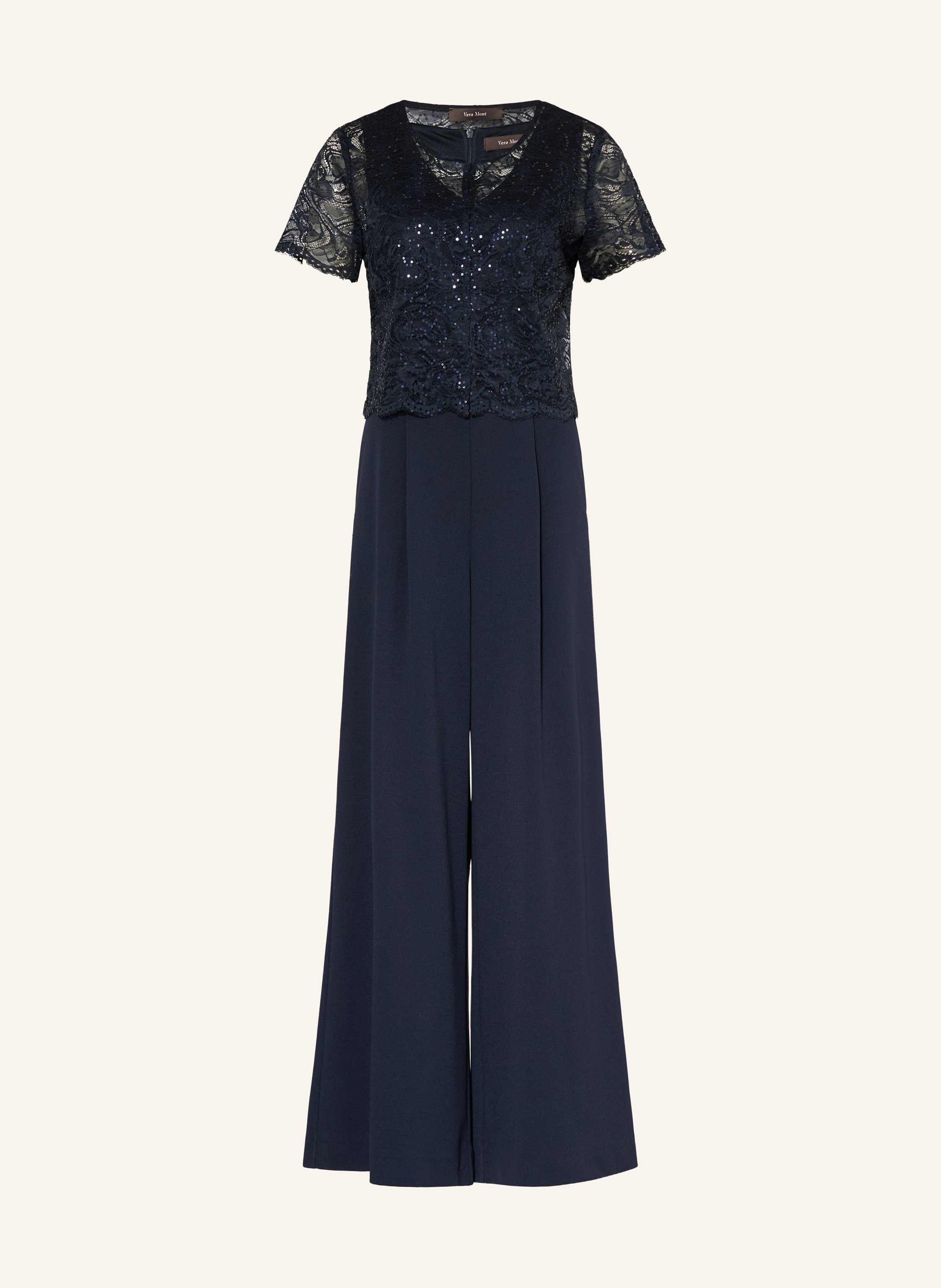 Vera Mont Set: Jumpsuit und Spitzenjacke mit Pailletten