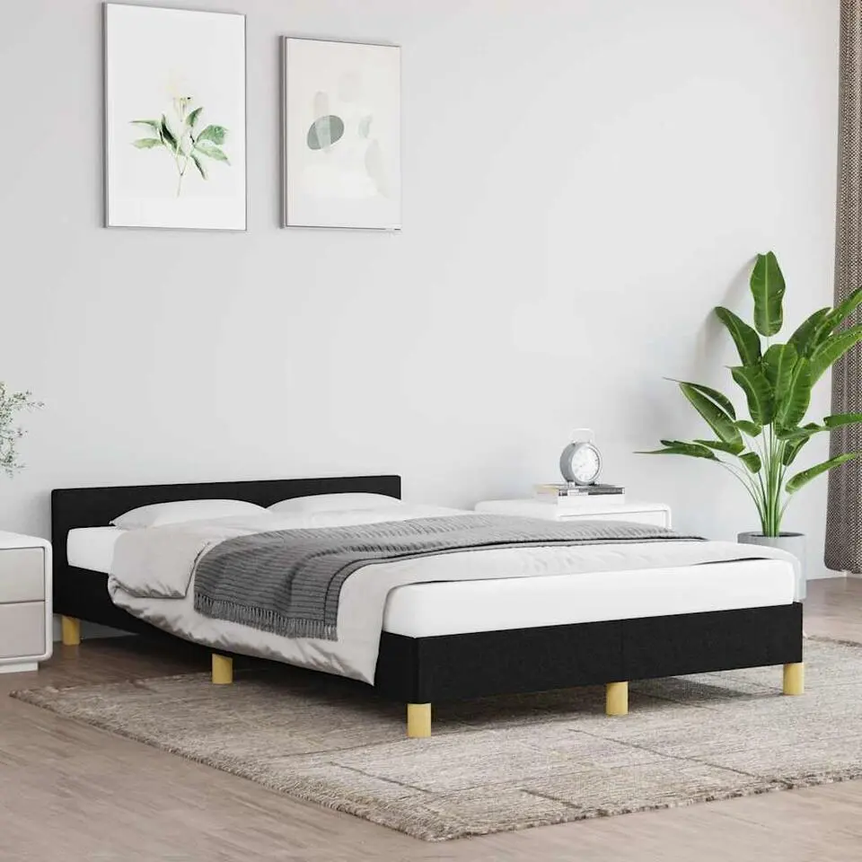 vidaXL - Bed frame zonder matras - Zwart - Stof - 120x200 cm