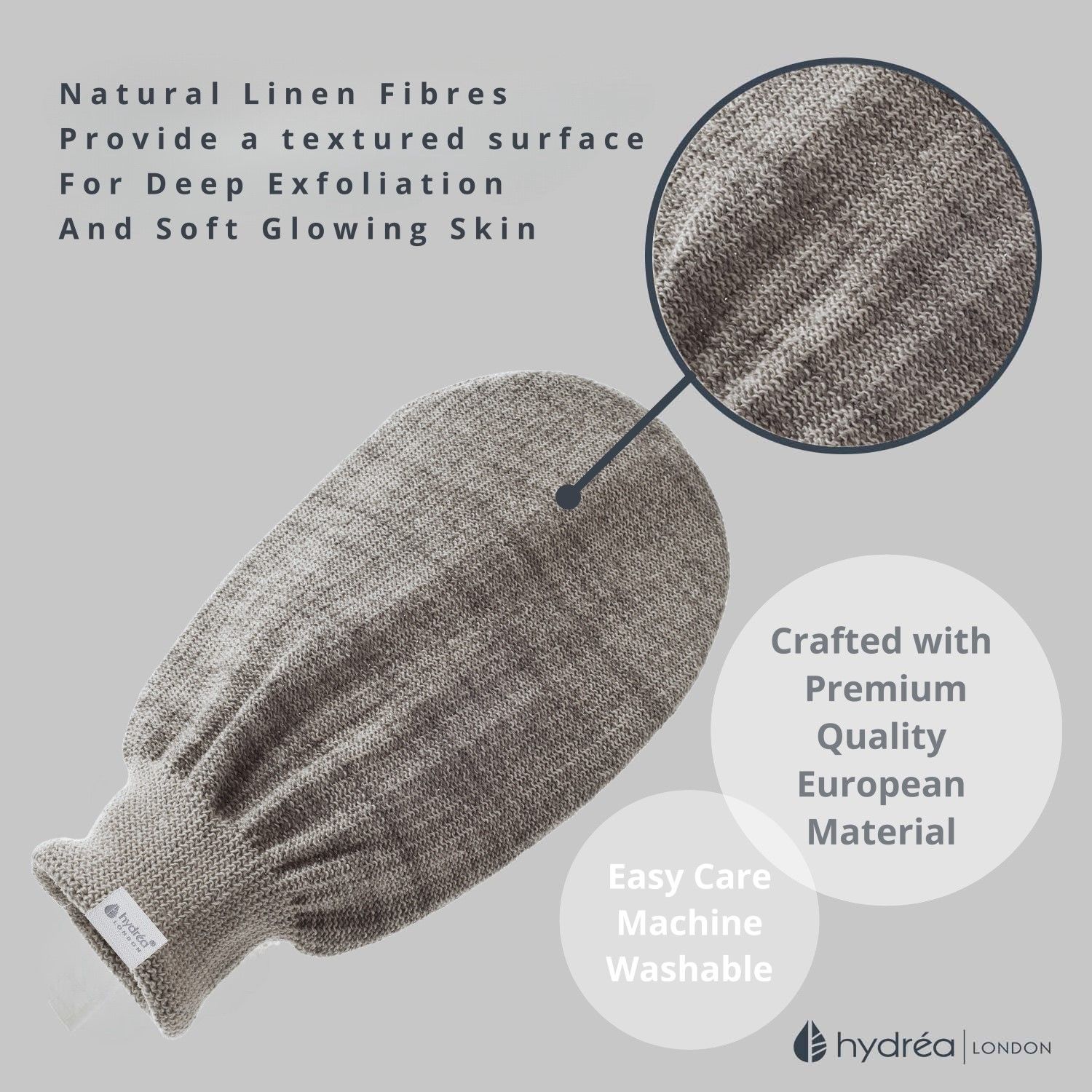 Hydrea London Spa Linen Hammam Exfoliating Mitt