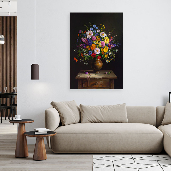 Obraz do salonu sypialni biura kuchni, Kolorowy bukiet kwiatów 20x30