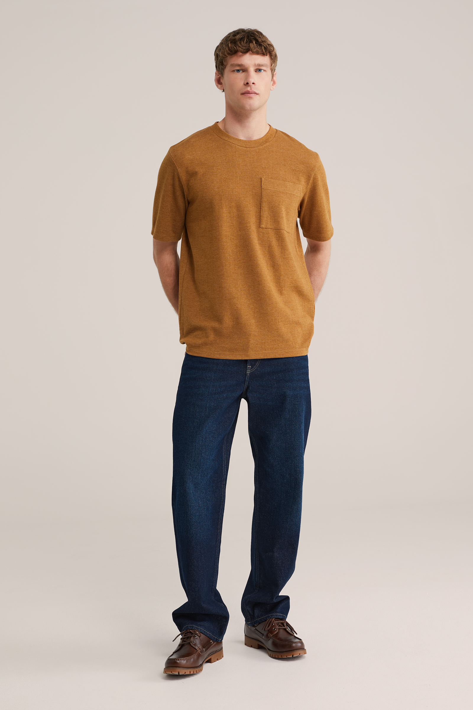 Heren relaxed fit T-shirt met structuur