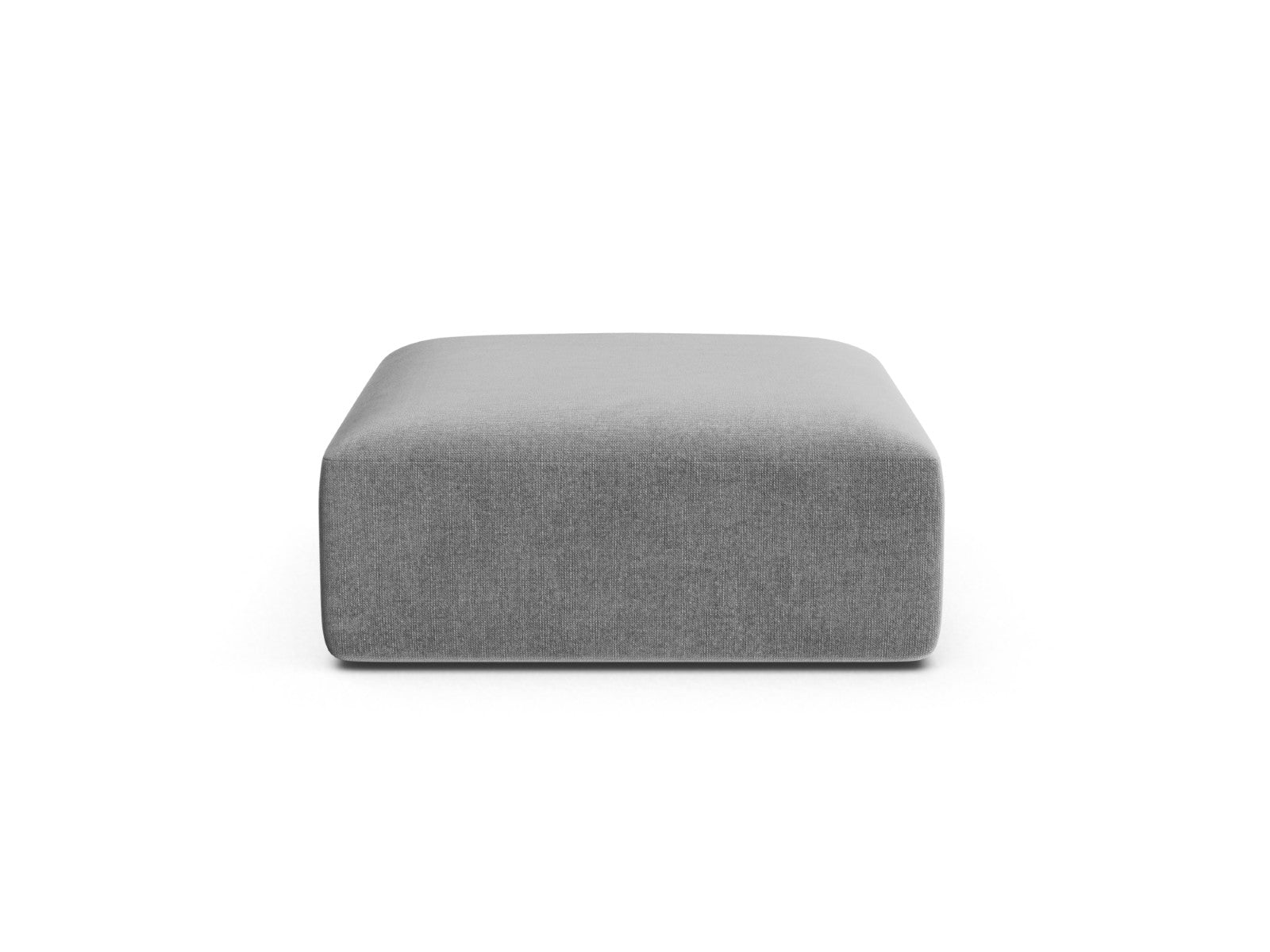 Cosmopolitan Design Poef Campi flueel grijs - 90x90x40cm