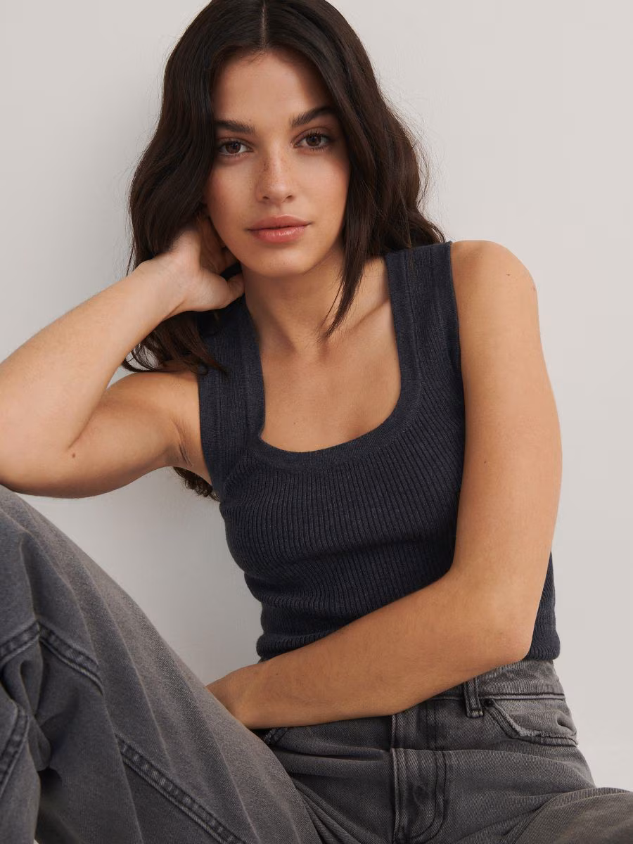 Rib Knit Jersey Top