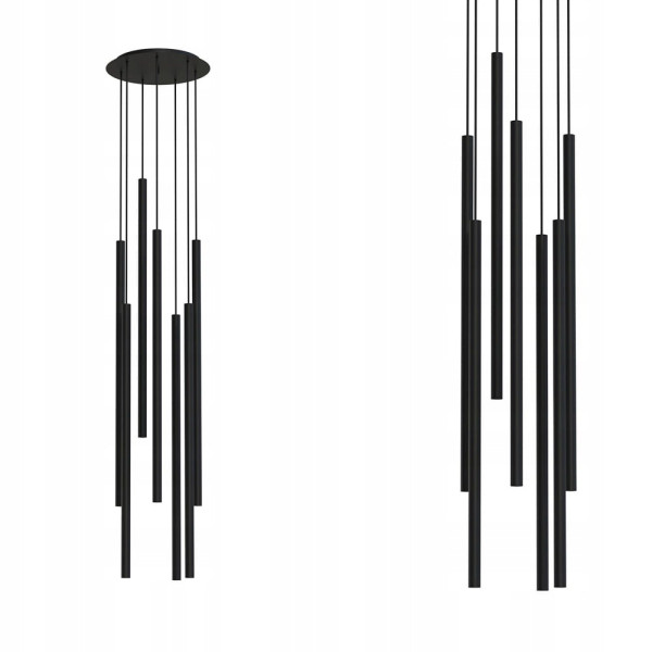 Lampa wisząca LASER BLACK VII zwisy rurki 7667 Nowodvorski