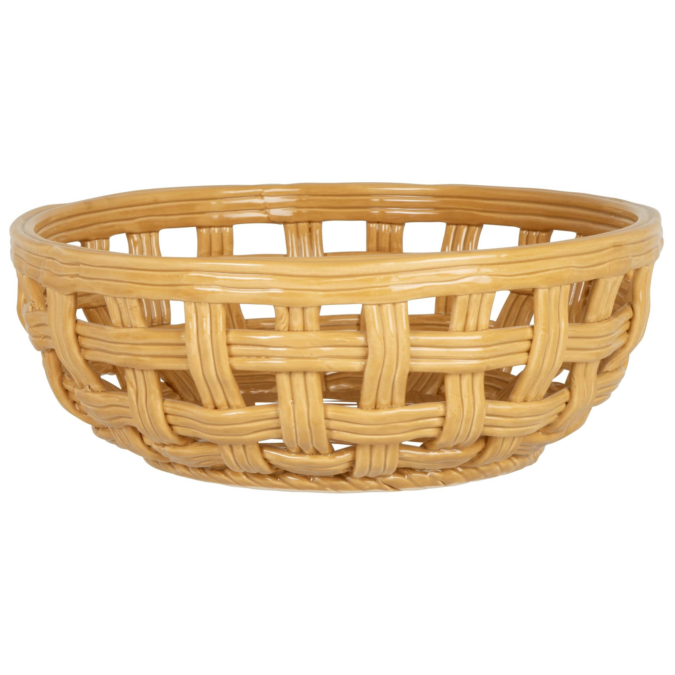 CIBOLA - Corbeille en grès jaune moutarde