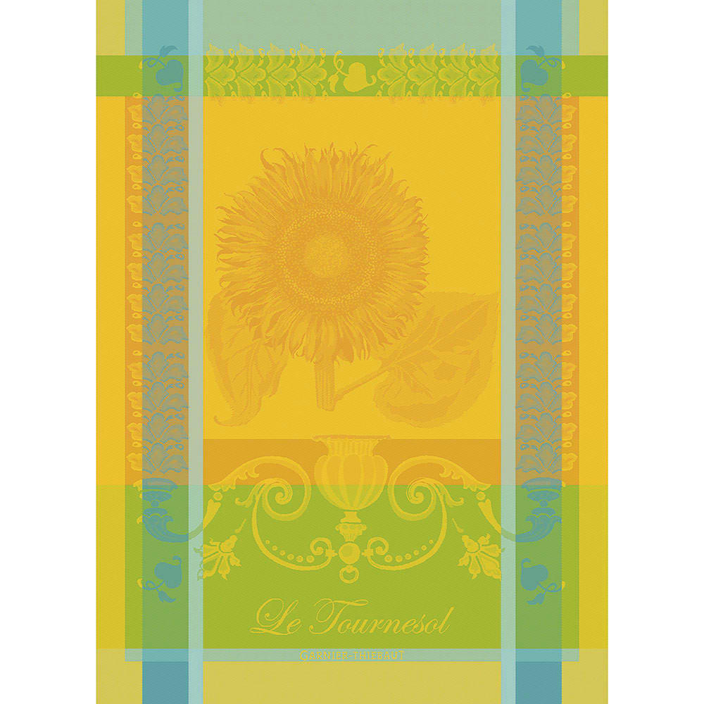 LE TOURNESOL SOLEIL - Torchon  pur coton jaune 56x77