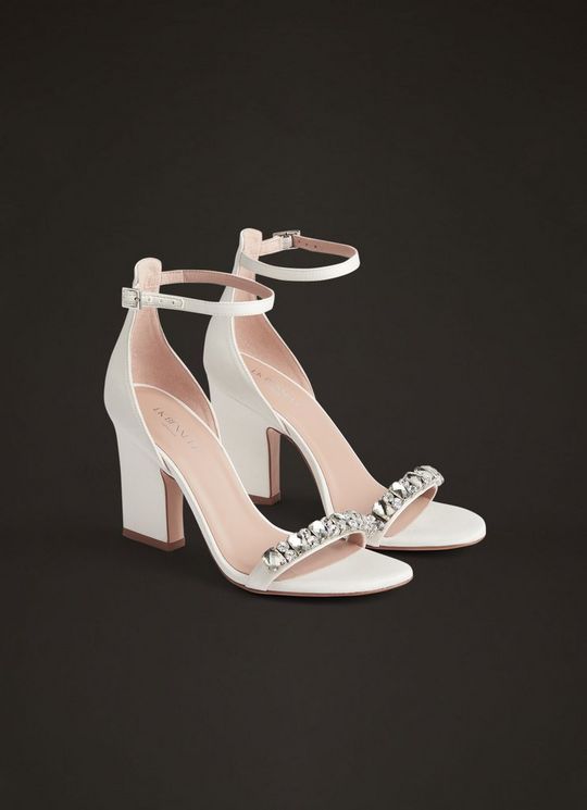 Josephine Ivory Satin Jewelled Wedding Sandals
