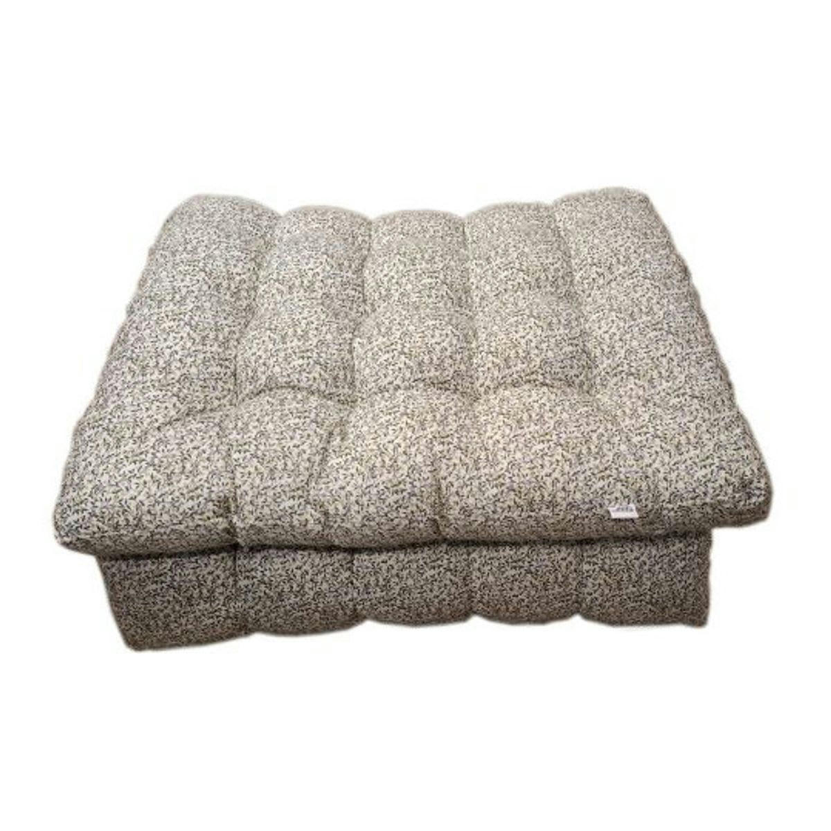ROMY - Matelas de sol en coton imprimé motif fleuri sur fond blanc