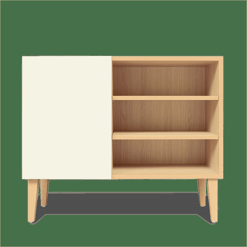 BEKY - Petit buffet, 3 étagères en blanc sable - 75*90*40