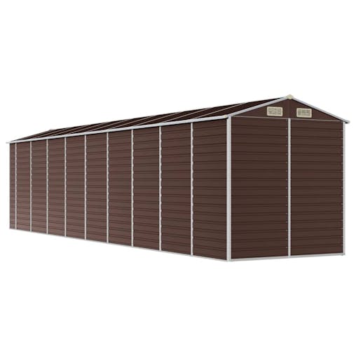 NNEVL Garden Shed Brown 191x810x198 cm Galvanised Steel
