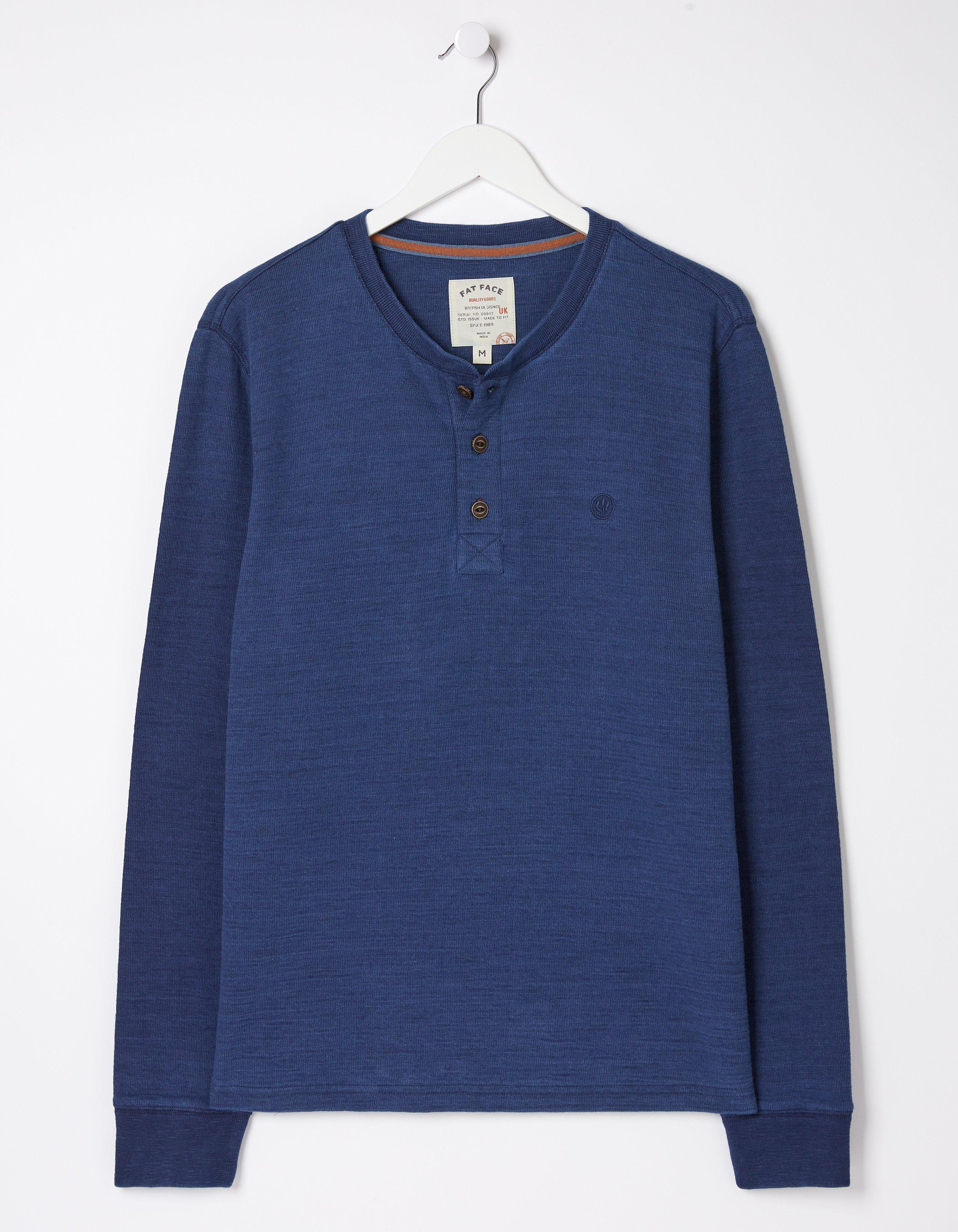 Long Sleeve Indigo Henley
