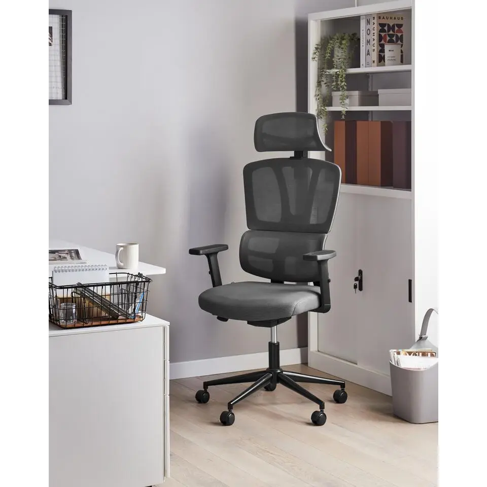 OMEGA - Bureaustoel - Donkergrijs - Mesh
